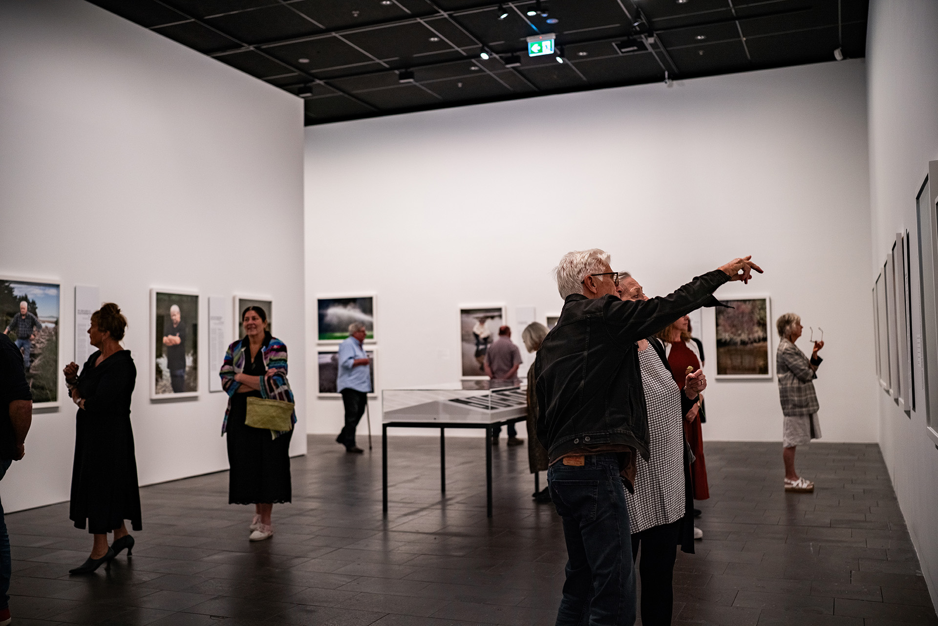 People in art gallery